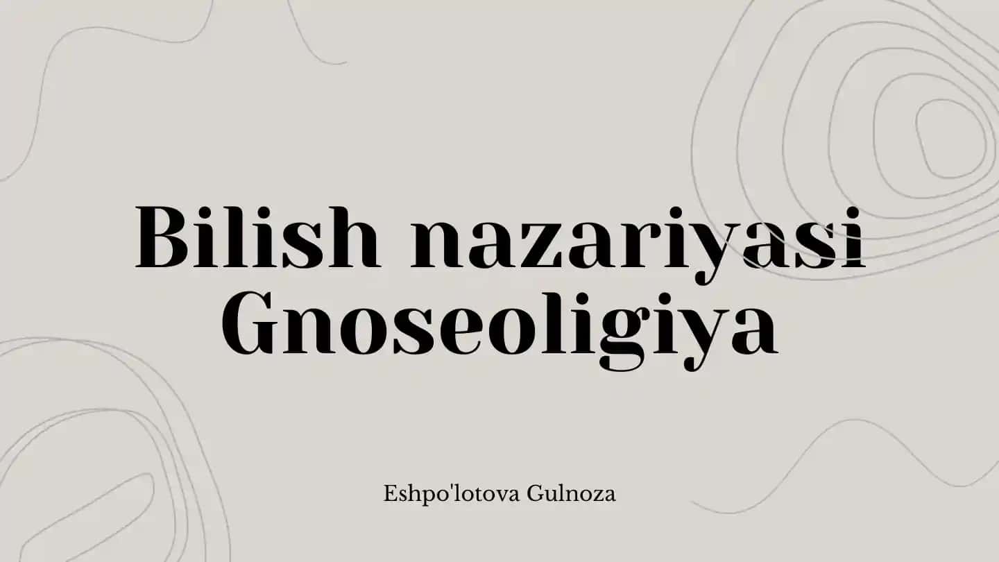 Bilish nazariyasi