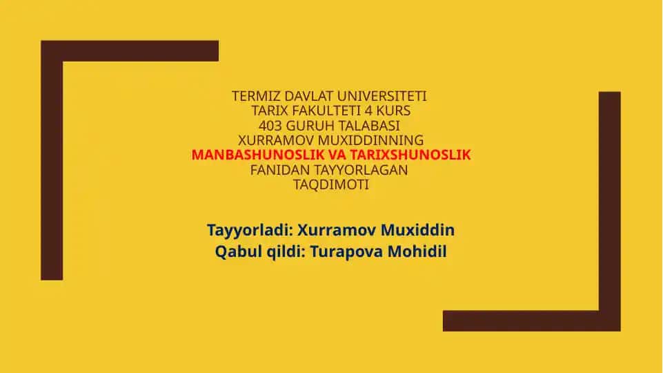 Sovet davri O‘zbekistondagi tarix fanini taqdimoti