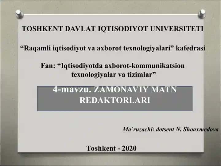 Zamonaviy Matn Redaktorlari