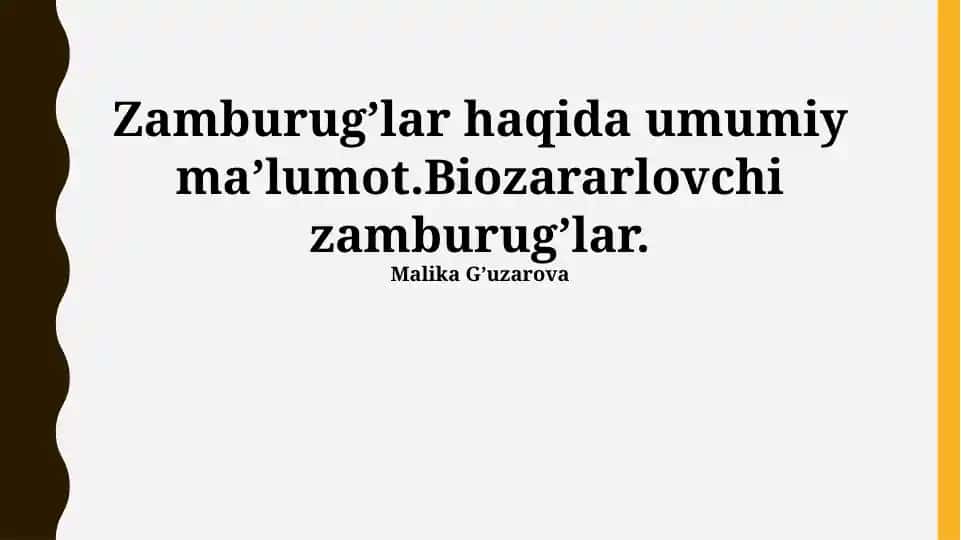 Zamburugʼlar haqida umumiy maʼlumot: Biozararlovchi zamburugʼlar