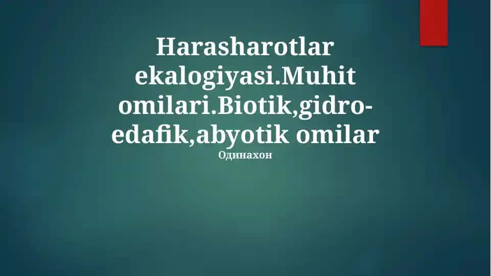 Biotik va Abiotik Omillar: Muhitni Shakillantirish