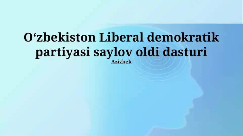 O‘zbekiston Liberal Demokratik Partiyasi Saylovoldi Dasturi
