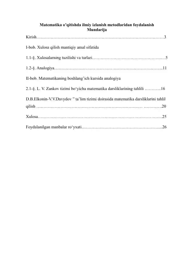 Matematika o'qitishda ilmiy izlanish metodlaridan foydalanish