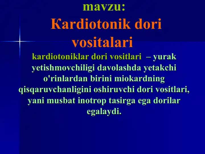 Kardiotonik dori vositalari