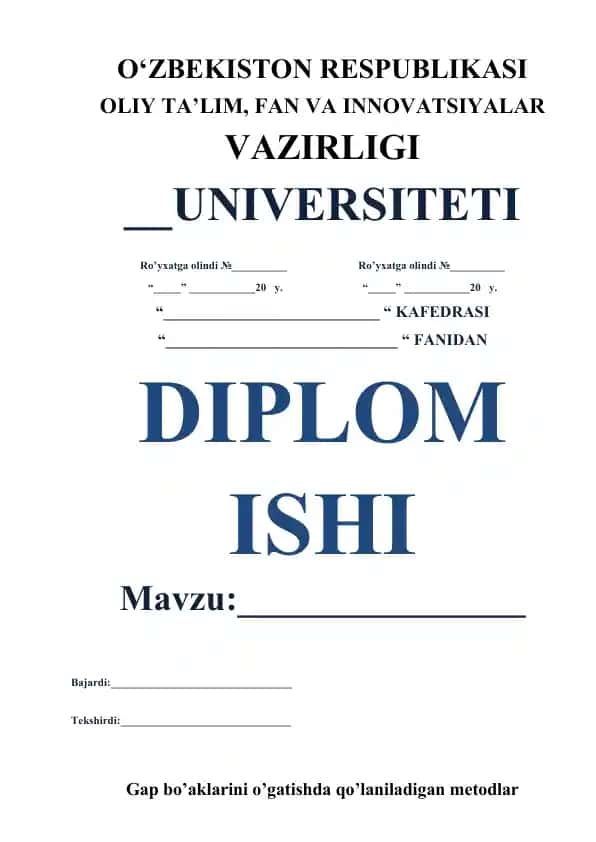 Gap bo‘laklarini o‘qitishning nazariy va amaliy metodikasi