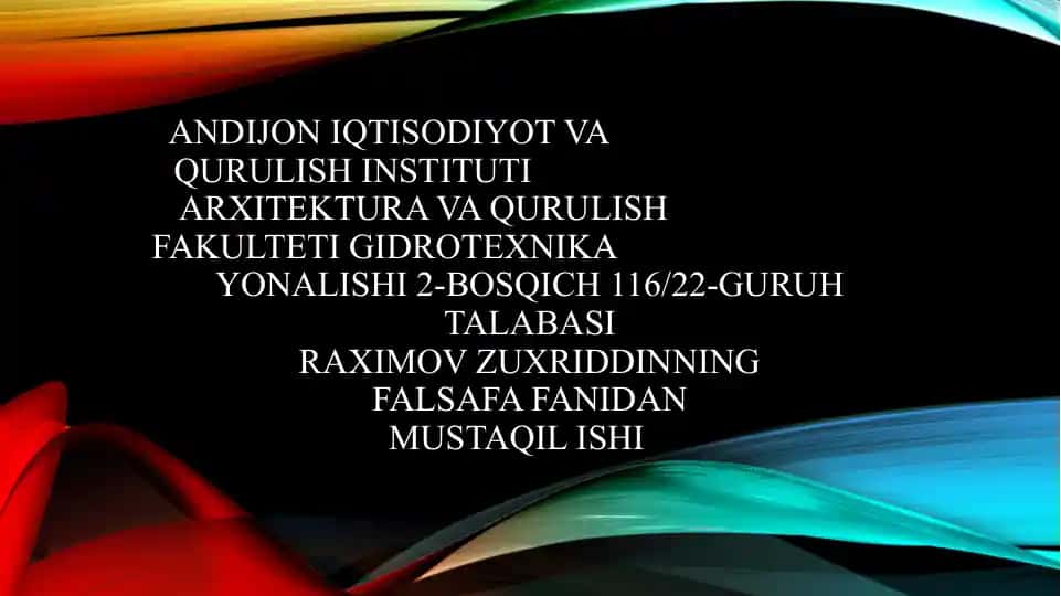 Borliq Tushunchasi va uning turlari