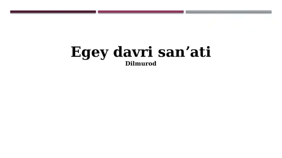 Egey davri sanʼati