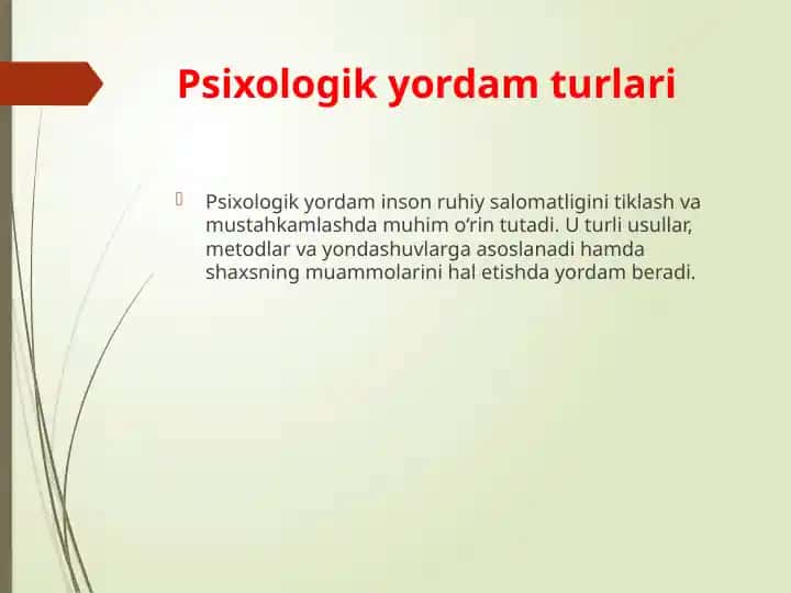 Psixologik yordam turlari
