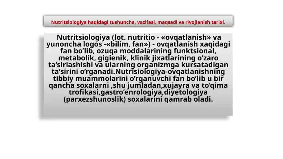 Nutritsiologiya
