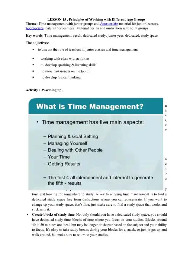 Time Management Principles for Different Age Groups