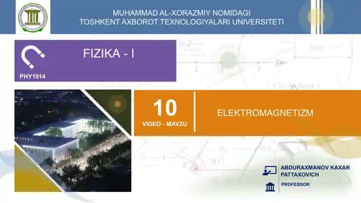 FIZIKA-I PHY1014 - ELEKTROMAGNETIZM