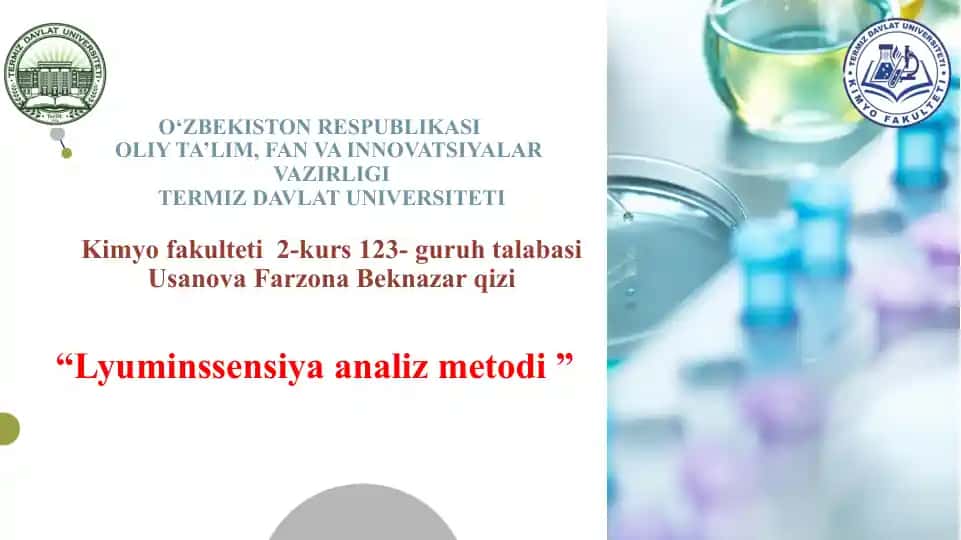 "Lyuminssensiya analiz metodi"