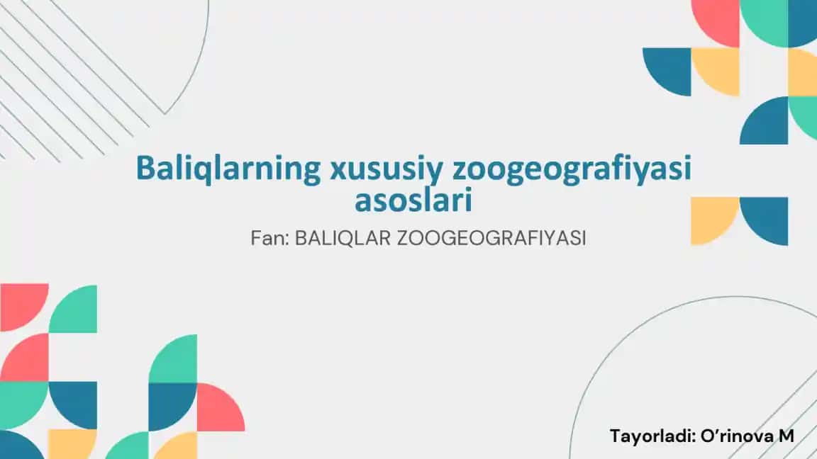 Baliqlarning Zoogeografiyasi