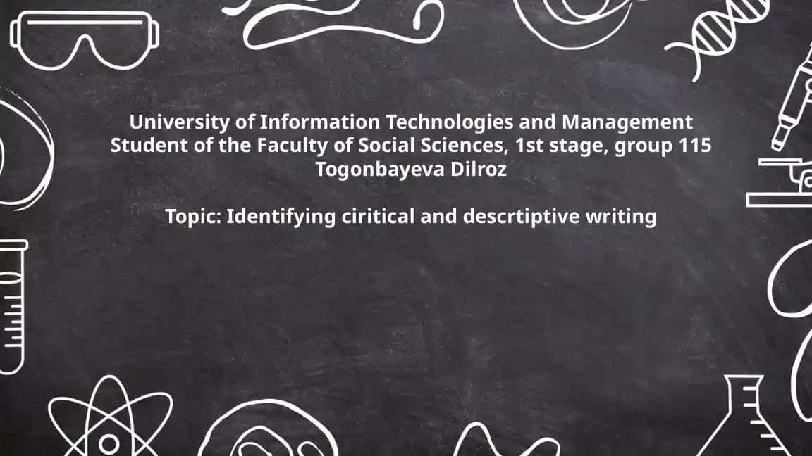Identifying Critical and Descriptive Writing
