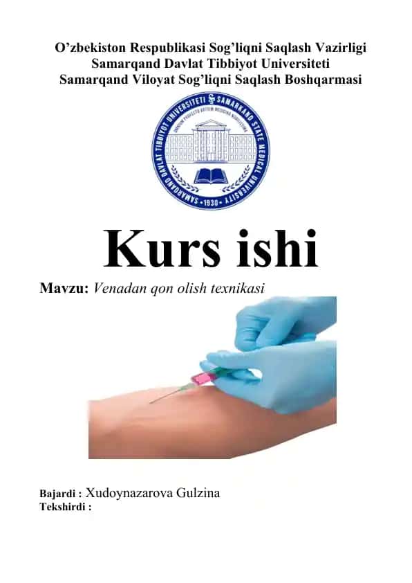 Venadan qon olish texnikasi