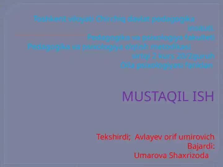 O'zbekistonda maqsadga yo'naltirilgan oila siyosati