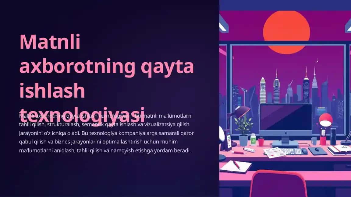 Matnli axborotning qayta ishlash texnologiyasi