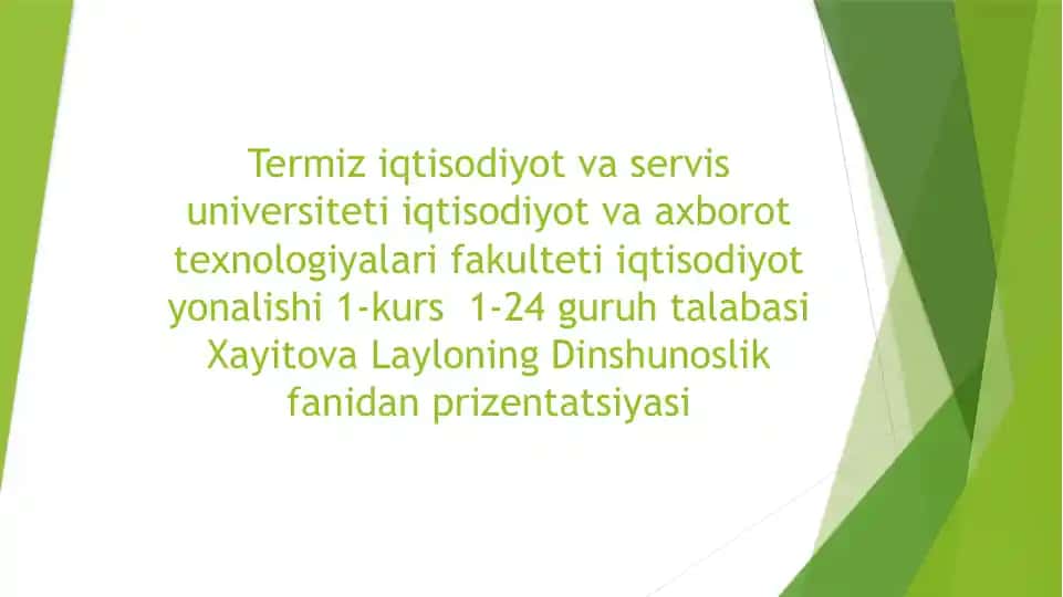 Milliy dinlar va ularning xususiyatlari