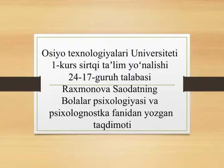 Bolalar psixologiyasi