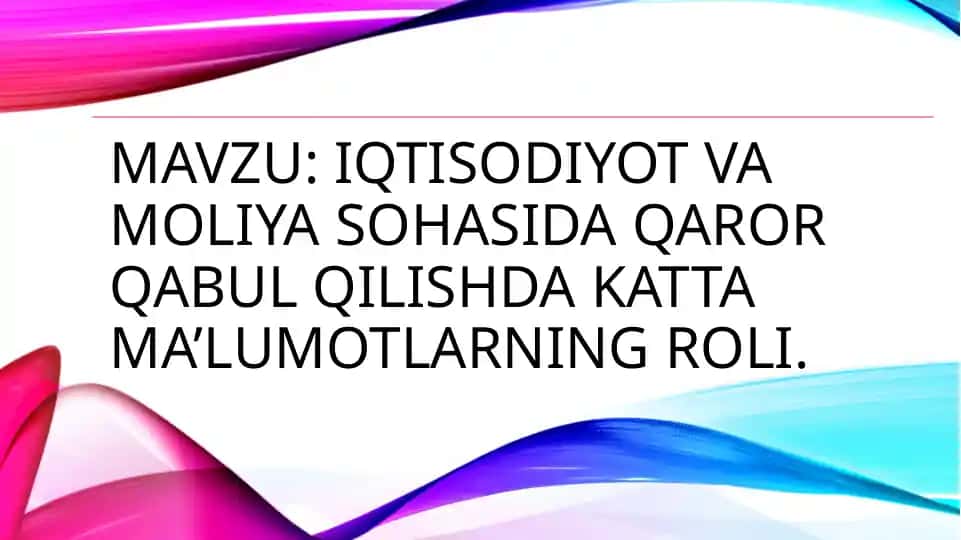 Moliya va iqtisodiyot