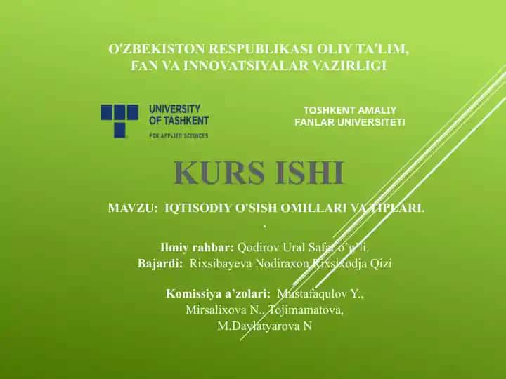 Iqtisodiyo'sishomillarivatiplari