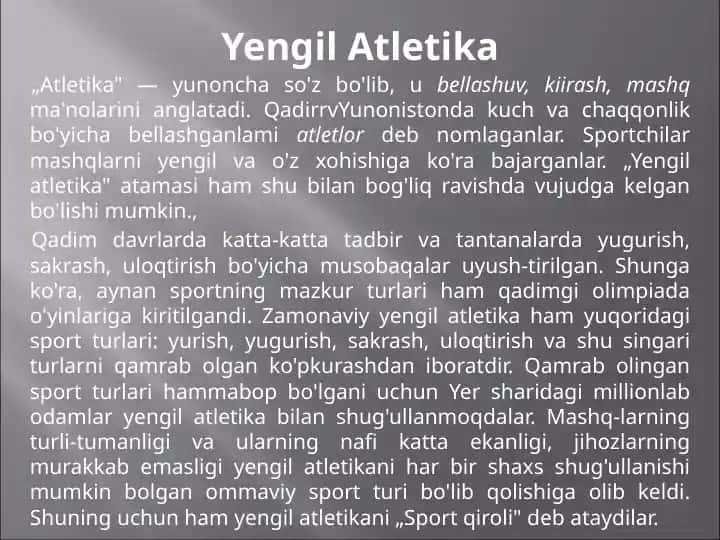 Yengil Atletika