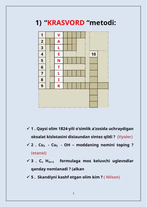KRASVORD "metodi"