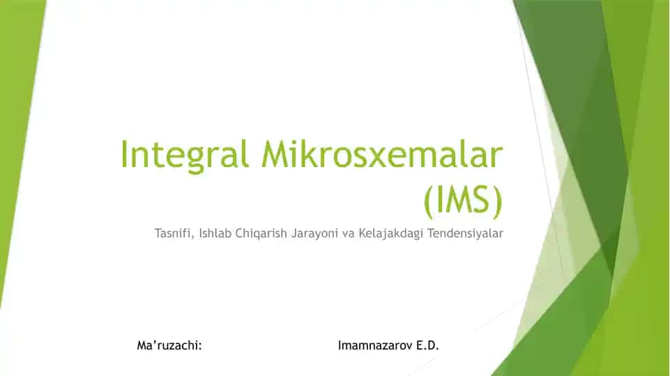 Integral Mikrosxemalar (IMS)
