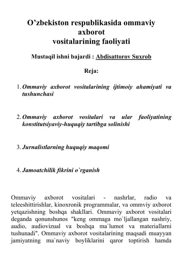 Ommaviy axborot vositalari