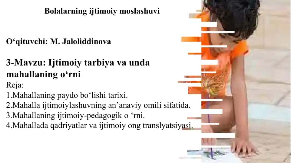 Bolalarning ijtimoiy moslashuvi