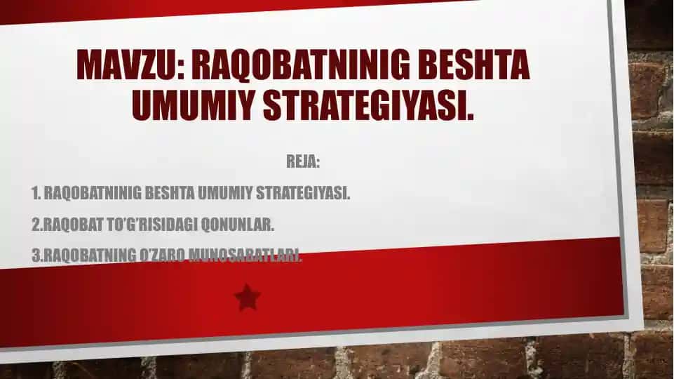 Raqobatninigbeshtaumumiystrategiyasi