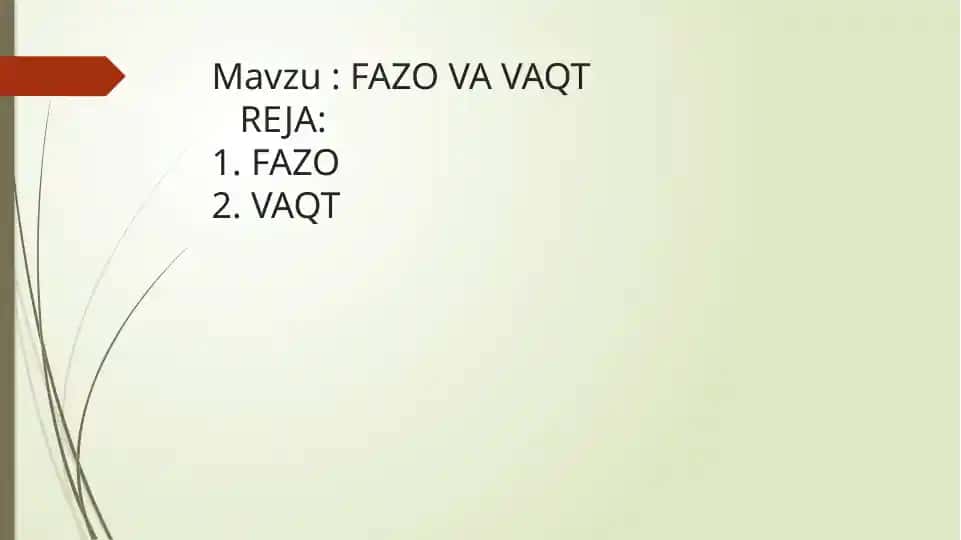 FAZO VA VAQT