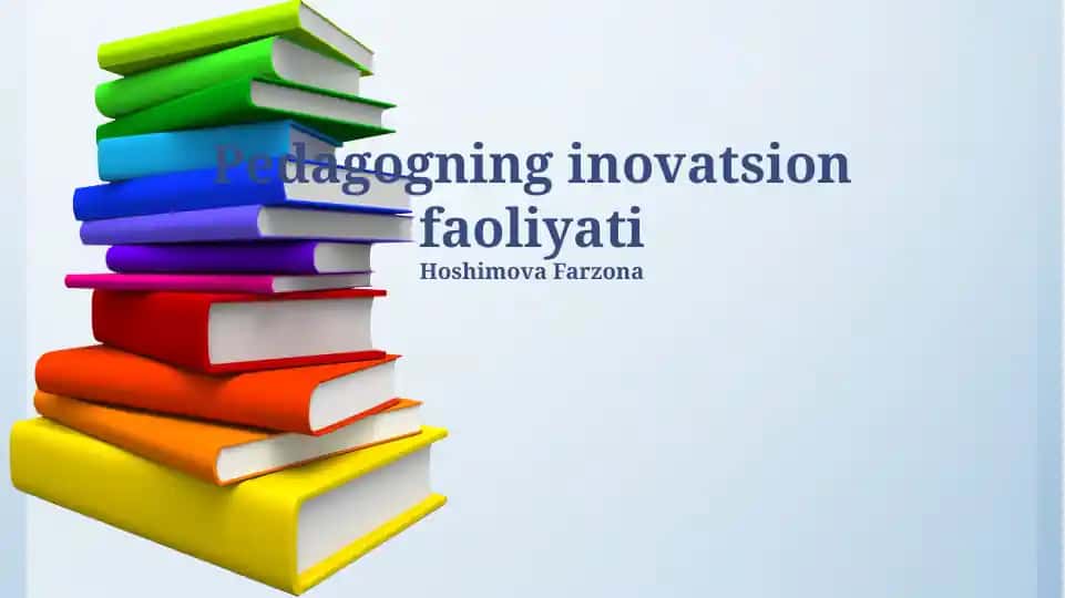 Pedagogning inovatsion faoliyati