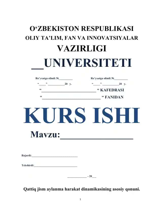 Qattiq jism aylanish harakati dinamikasi va inersiya momentlari