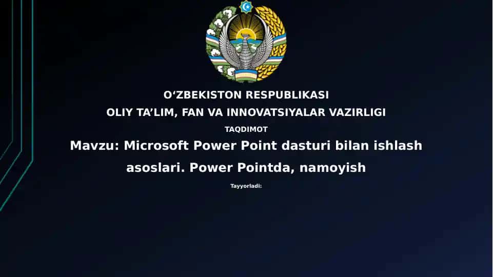 Microsoft Power Pointdasturibilanishlashasoslari