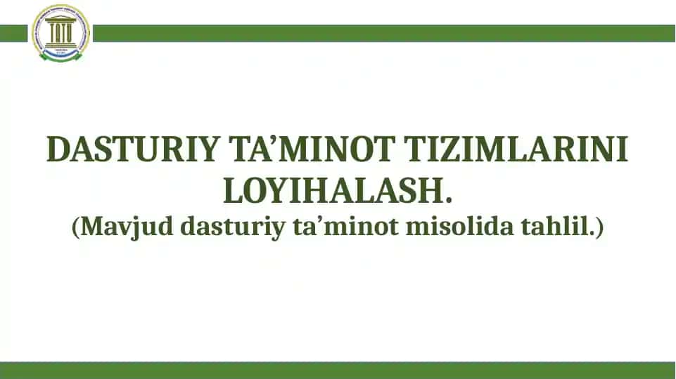 Prototipmodeli (Mavjud dasturiy ta’minot misolida tahlil)