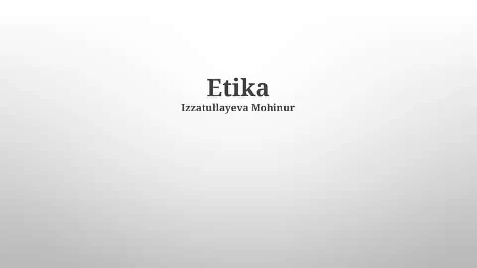 Etika