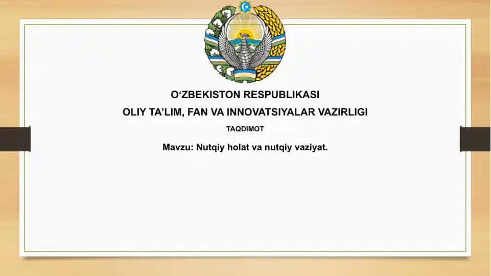 Nutqiy holat va nutqiy vaziyat