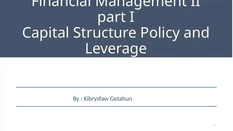 Financial Management II