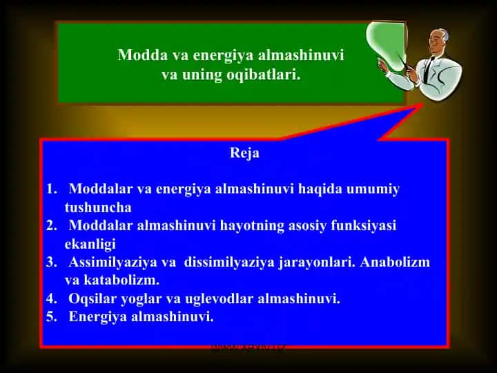 Modda va energiya almashinuvi