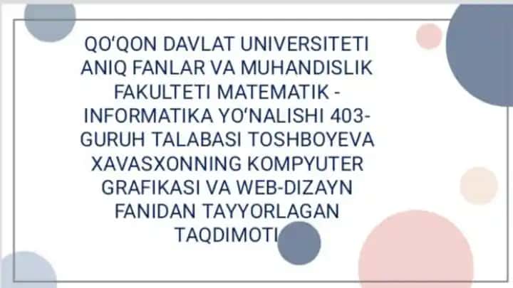 NAMOYISH QILUVCHI PEDAGOGIK DASTURIY VOSITALAR YARATISH.