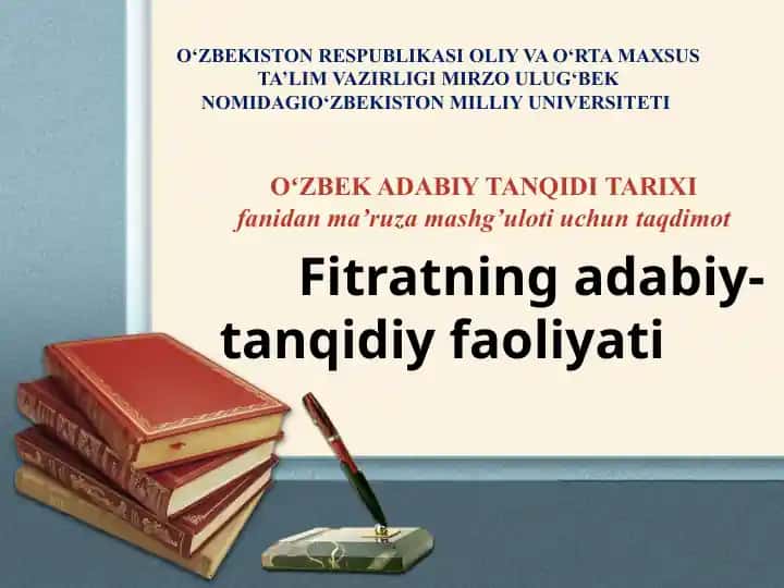 Fitratning adabiy-tanqidi faoliyati