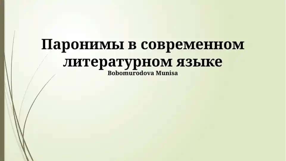 Паронимы в современном литературном языке
