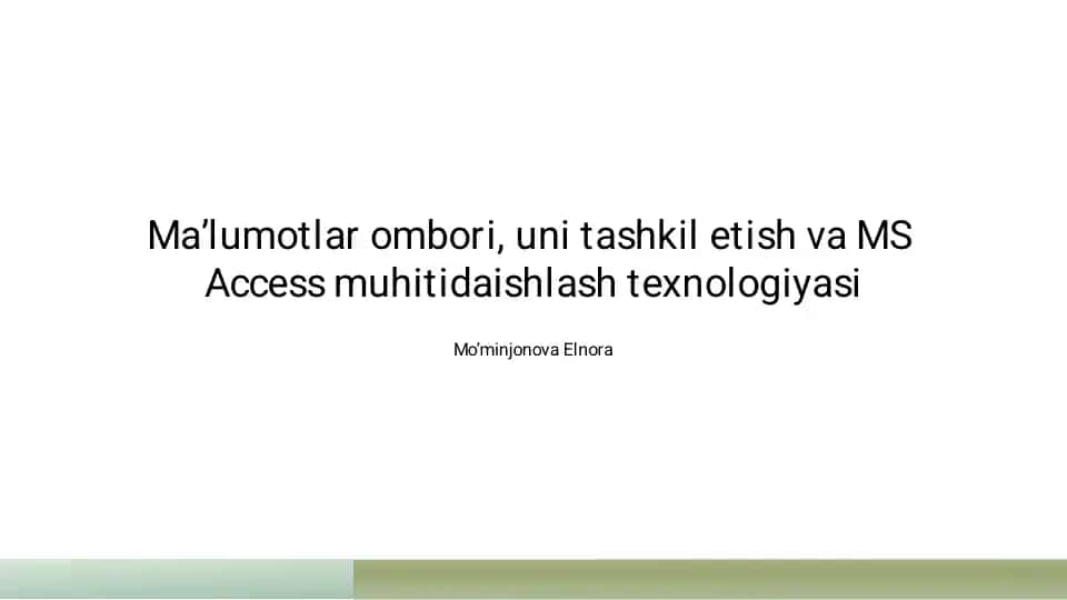 Ma'lumotlar Ombori