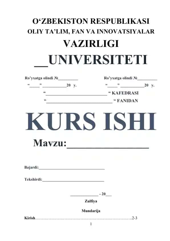 Zulfiya ijodini o‘rgatish pedagogikasi bo‘yicha kurs ishi