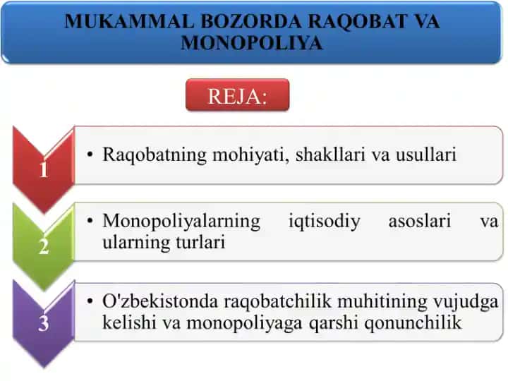 MUKAMMAL BOZORDA RAQOBAT VA MONOPOLIYA