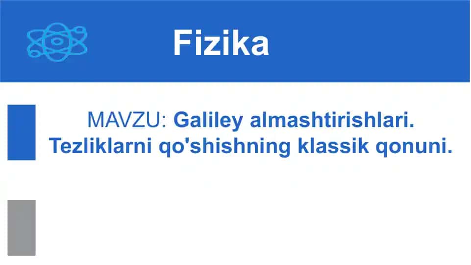 Galileyning almashtirishlari