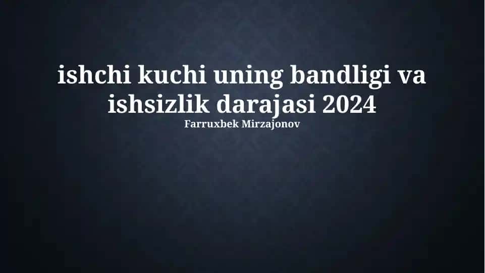 Ishsizlikning Iqtisodiy Ta'siri