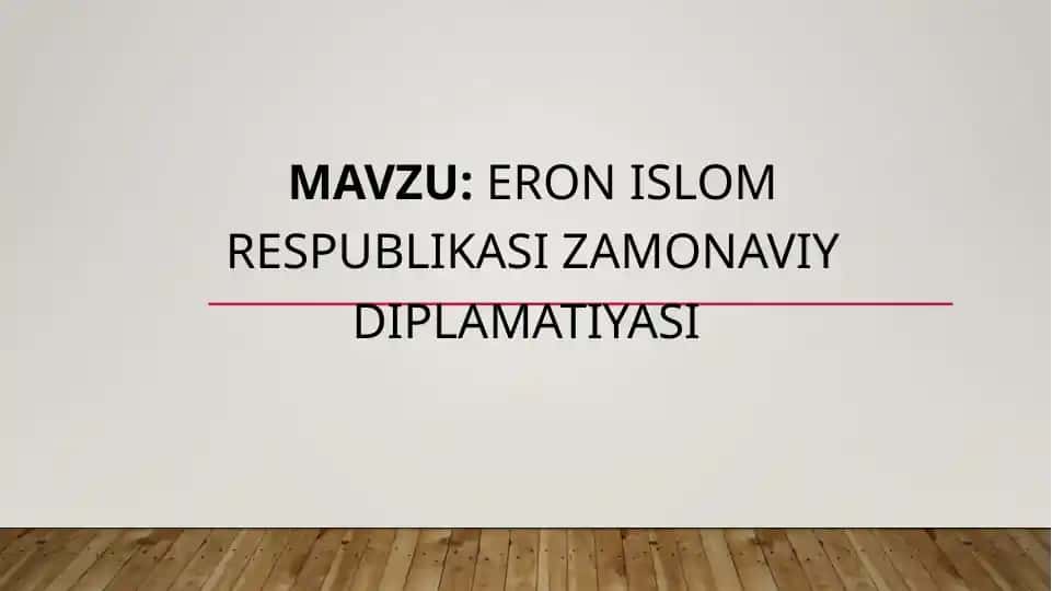 Eron Islom Respublikasining diplomatikasi