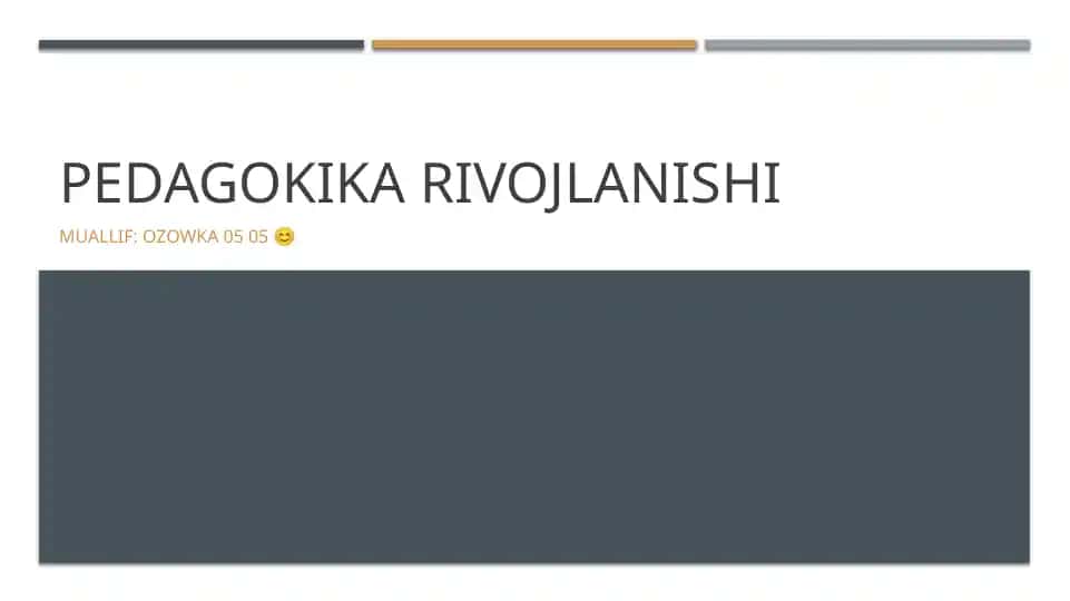 Pedagogik rivojlanishi